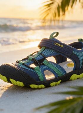 UOVO儿童凉鞋2025新款男童凉鞋夏季包头宝宝沙滩鞋中小童童鞋潮