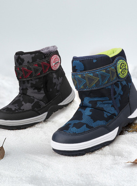 UOVO儿童靴子保暖新款秋冬季中小童男童雪地棉靴加绒加厚女童短靴