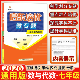 2026版龙门中学启东培优微专题7年级数与代数初一七年级上下册初中数学专项练习作业本复习资料题霸思维拓展训练解题方法真题检测