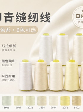 柳青牌缝纫机线 白色系40s/2  3000码高速涤纶线家用手缝线宝塔线