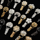 貂皮大衣扣子皮草扣水钻高档衣服带钻鸭嘴扣女水貂绒对扣装 饰纽扣