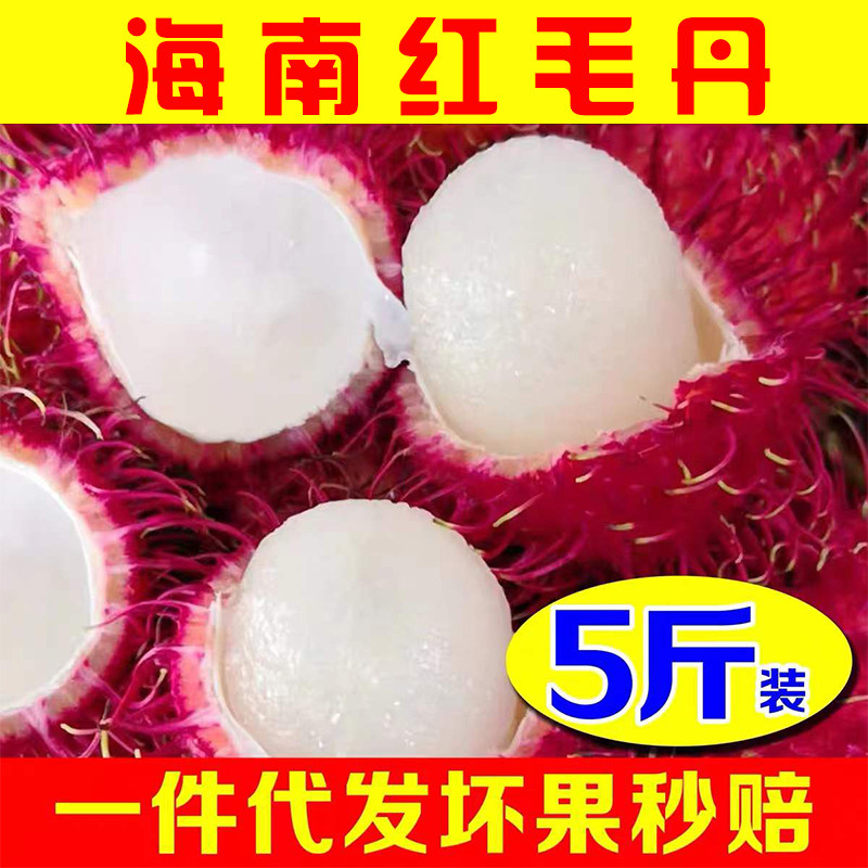 现货海南红毛丹5斤整箱现摘新鲜水果毛荔枝孕妇当季水果甜_虎窝淘