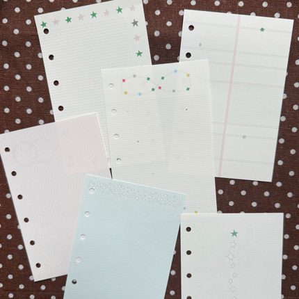 star丨a7手账素材内页纸活页纸打孔活页