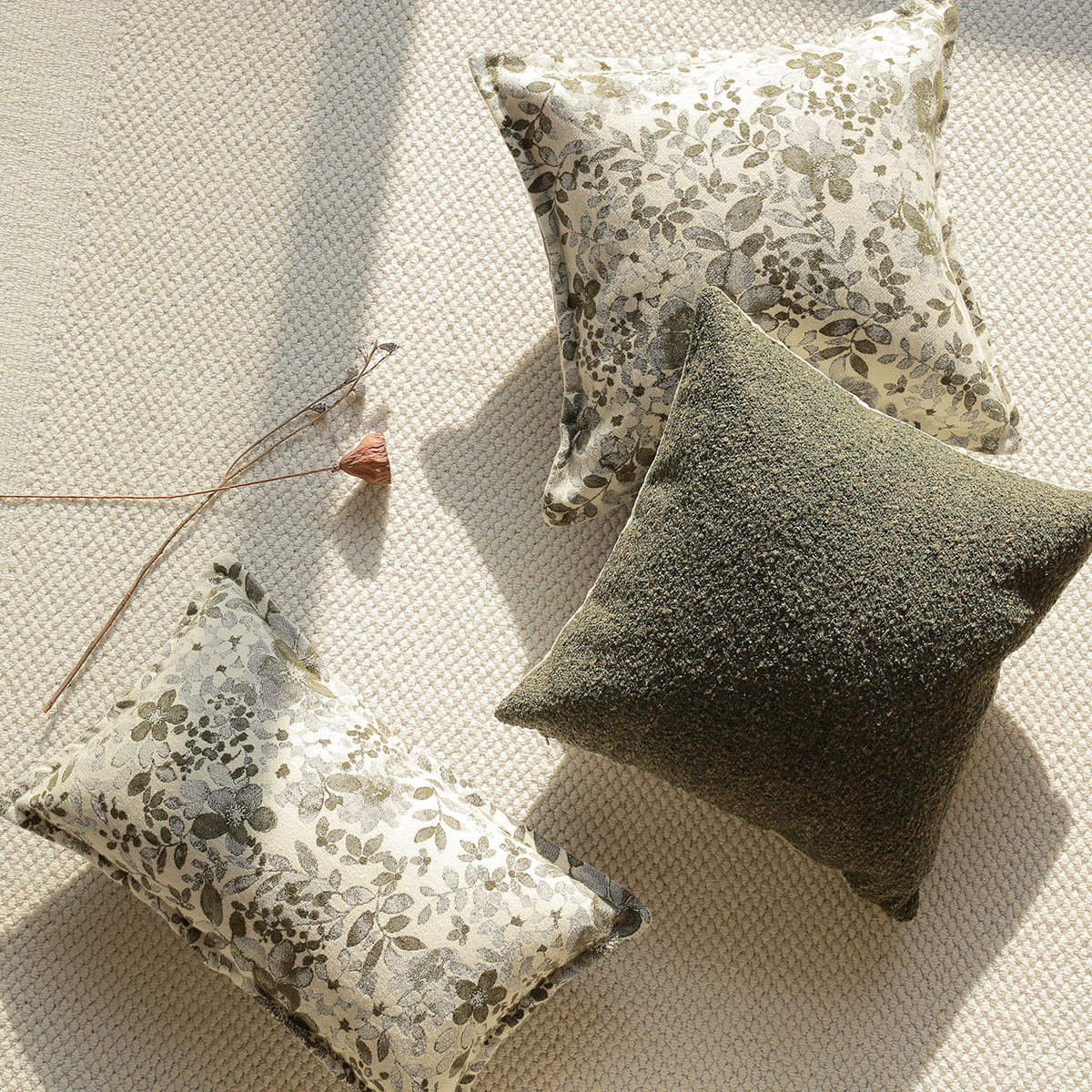 复古美式绿色沙发腰靠抱枕套