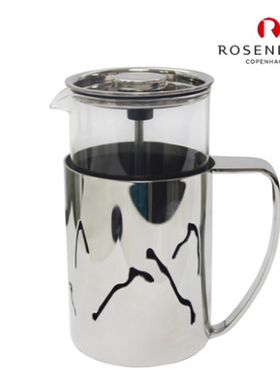 欧森丹尔Rosendahl设计不锈钢玻璃咖啡茶壶压榨壶法压壶黑红橙