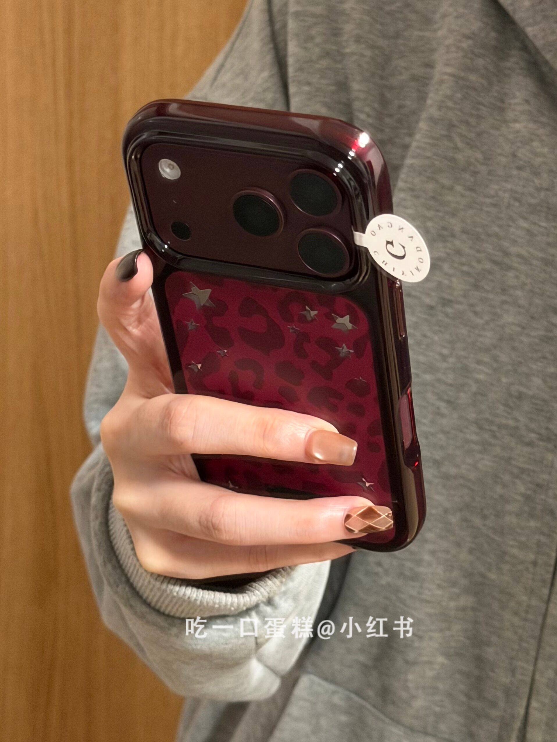 西多士粉底满屏粉豹纹英文标签适用18promax手机壳iphone1716保护套