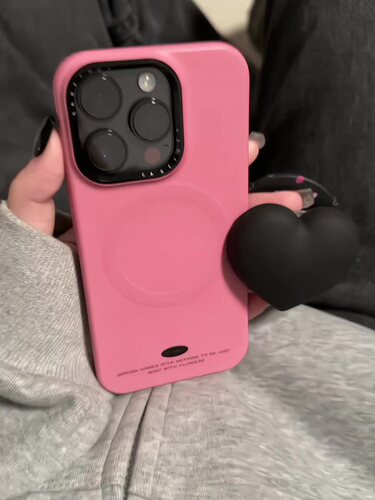 西多士甜酷风黑色爱心磁吸支架适用苹果16promax手机壳iphone15新款16pro独特超好看14女款13防摔保护套