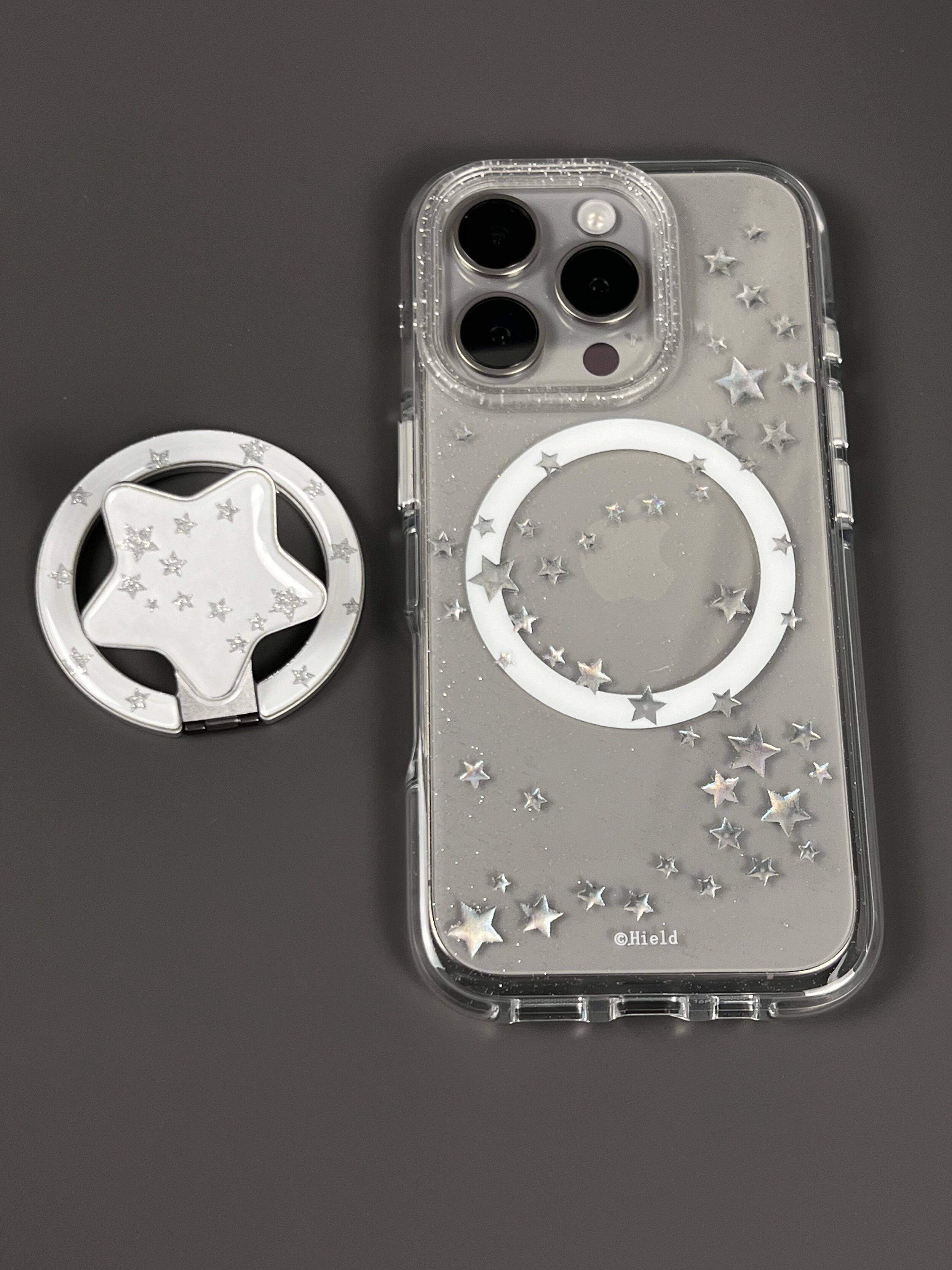 西多士ins韩系闪粉银色星星磁吸适用iPhone16Promax苹果15/14手机壳新款