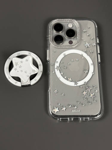 西多士ins韩系闪粉银色星星磁吸适用iPhone16Promax苹果15/14手机壳新款