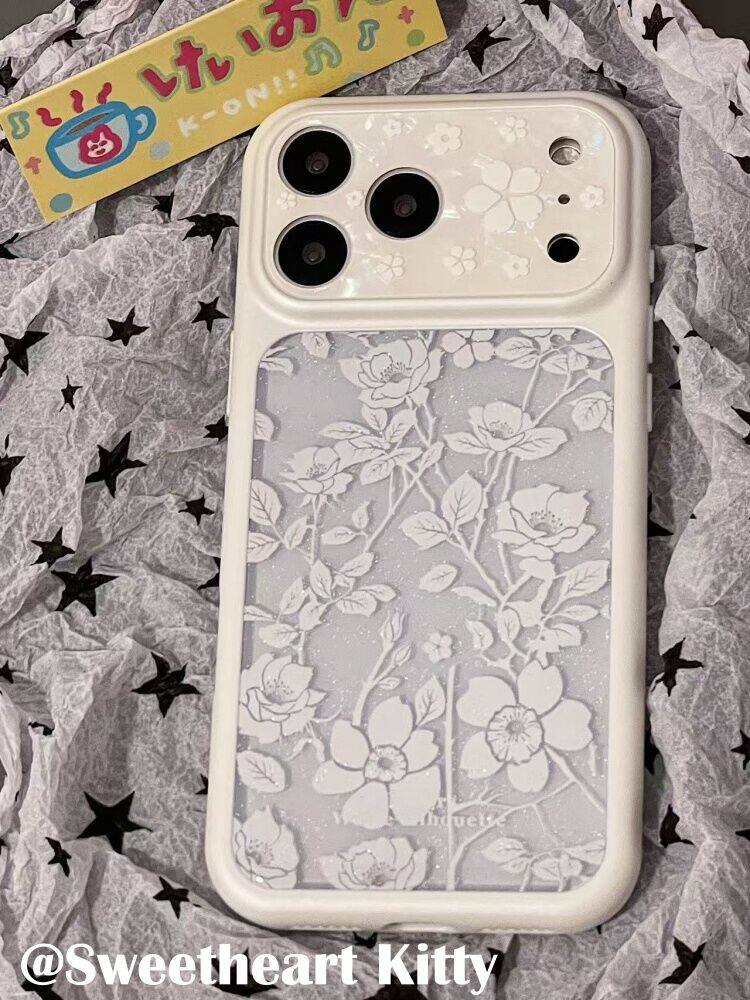 西多士全包镜头高级感白色花朵适用iphone17promax苹果16手机壳15少女