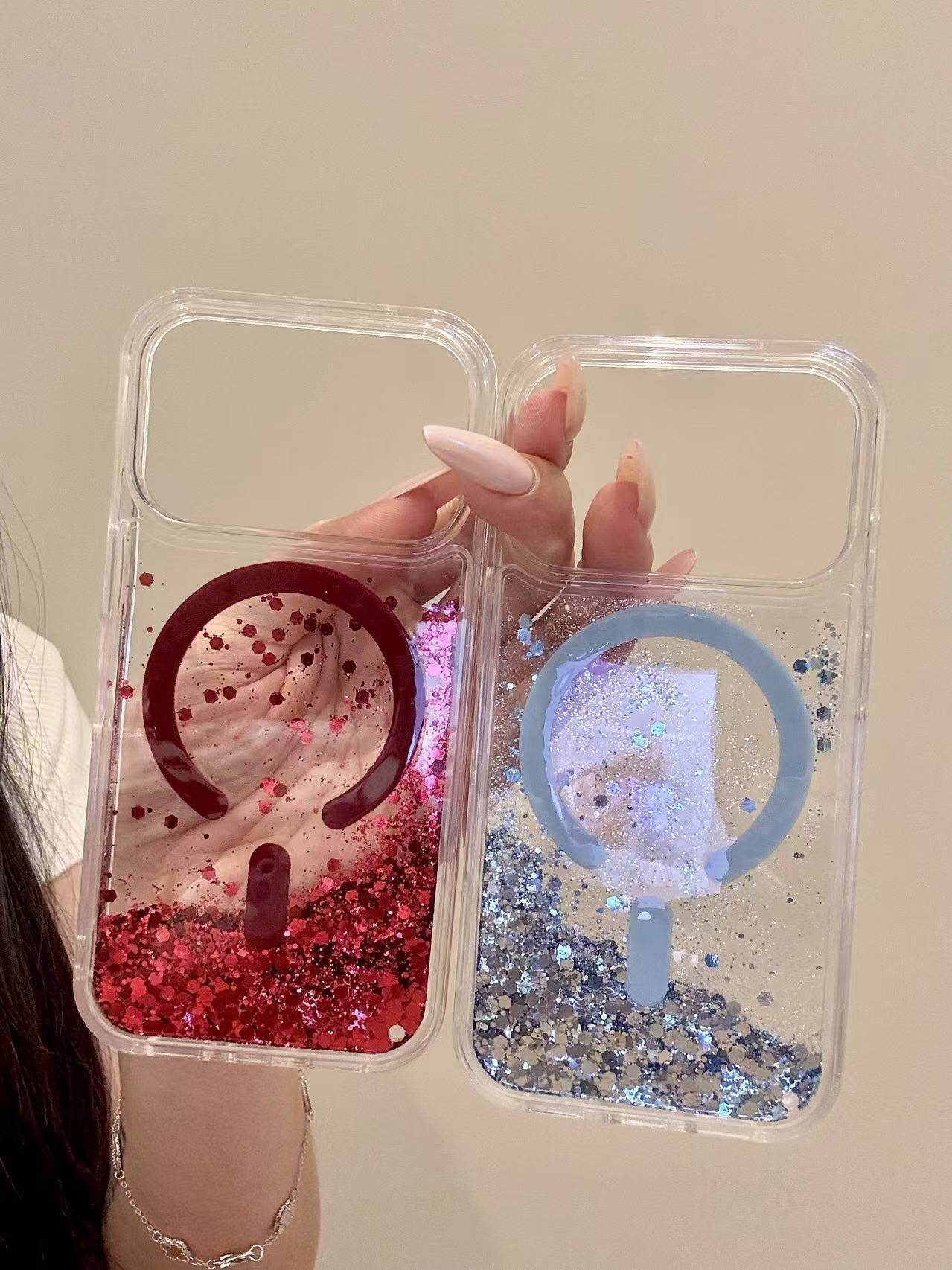 西多士适用于iphone18promax手机壳创意设计感17简约透明红蓝亮片流沙16