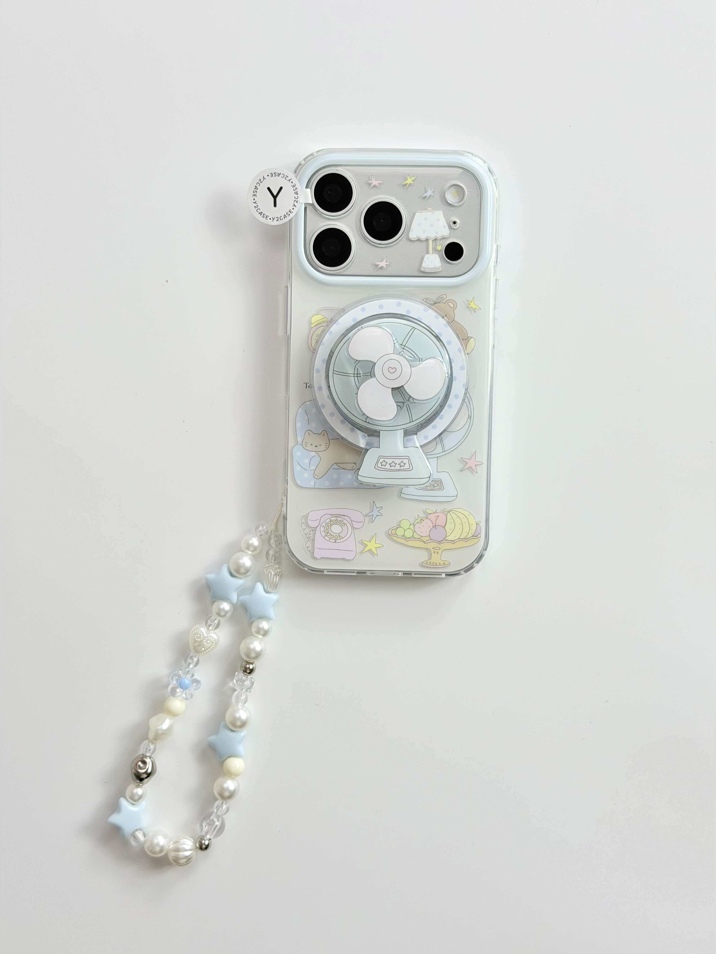 西多士磁吸卡通创意可爱小猫电风扇IMD双层手机壳适用iPhone17新款苹果15个性创意16