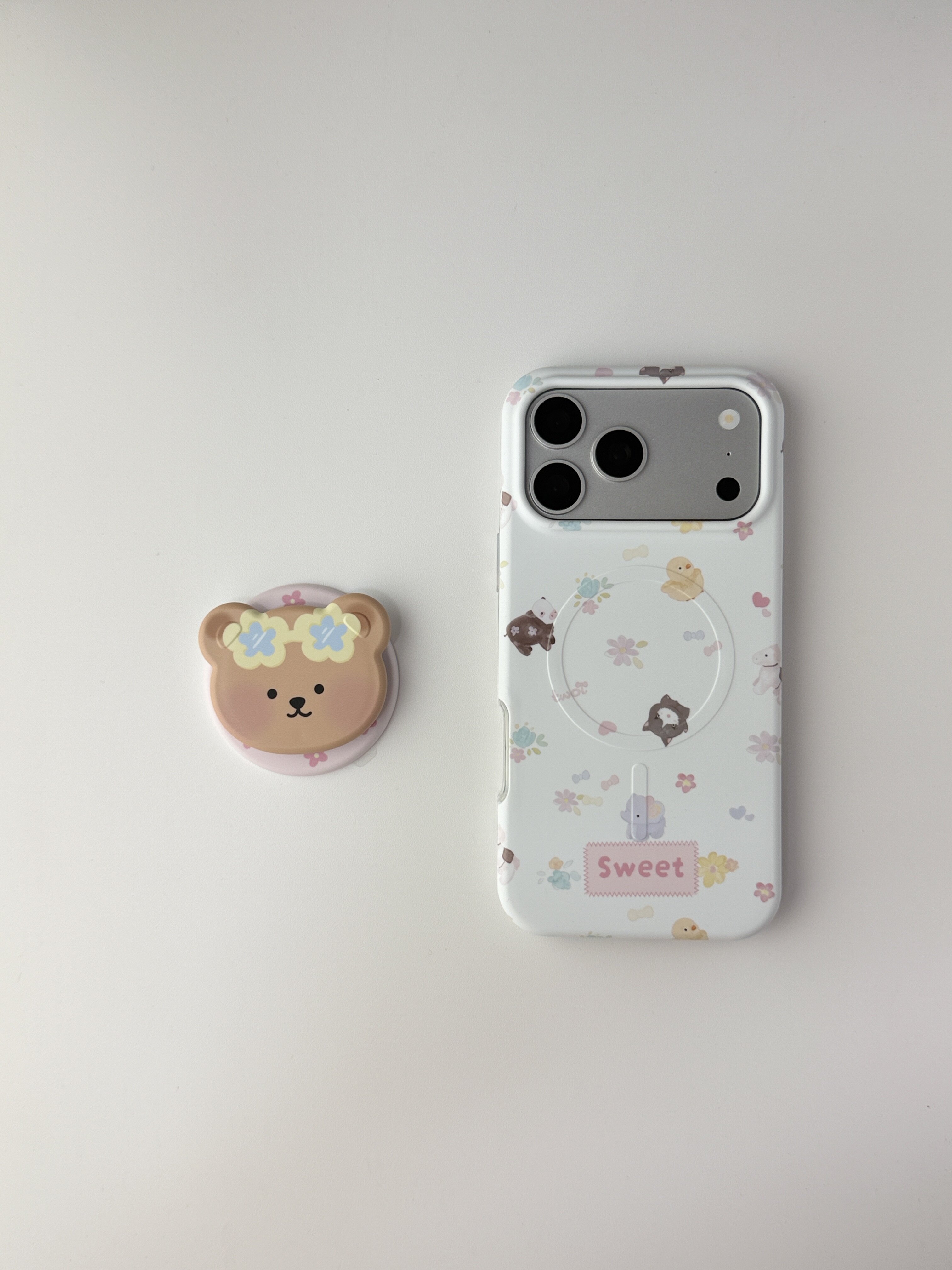 西多士二合一还得小动物小熊磁吸支架适用iphone17/16prmax新款手机壳简约苹果15promax高级韩系女潮风保护套