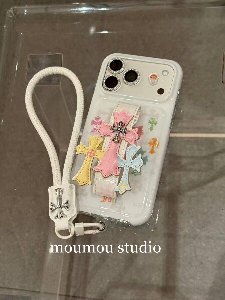 西多士创意彩色十字架手腕带适用于苹果iPhone17promax手机壳16pro女15
