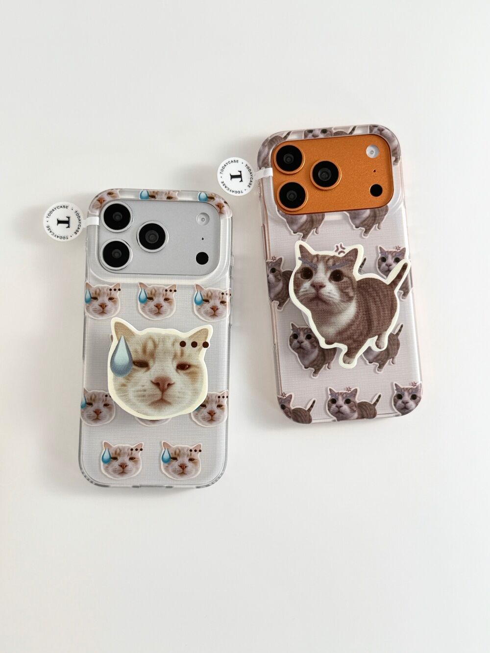 西多士生气流汗猫咪适用苹果17promax双层iPhone16可爱15磨砂支架手机壳