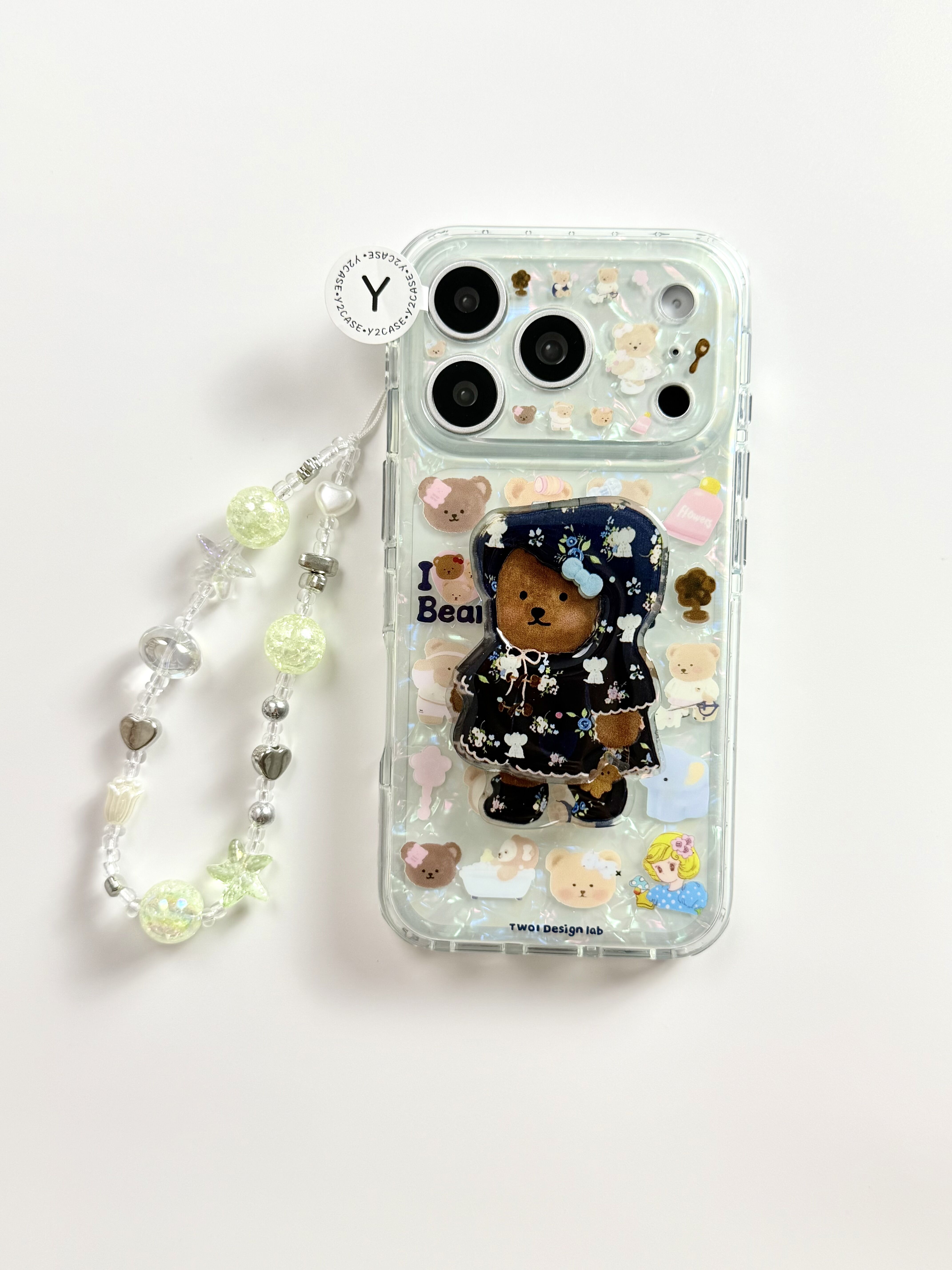 西多士卡通可爱醋酸碎花小熊的雨衣IMD双层手机壳适用iPhone18新款苹果17日韩ins16个性创意