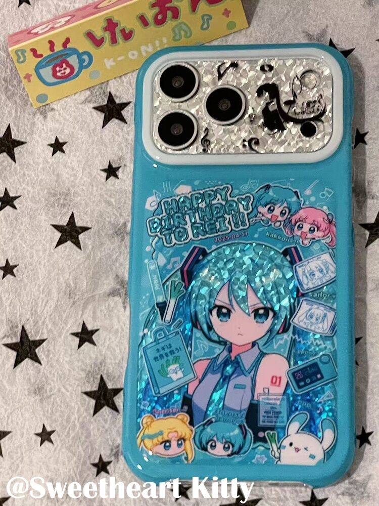 西多士ins古早蓝色镭射初音未来适用iphone17promax苹果16手机壳15可爱