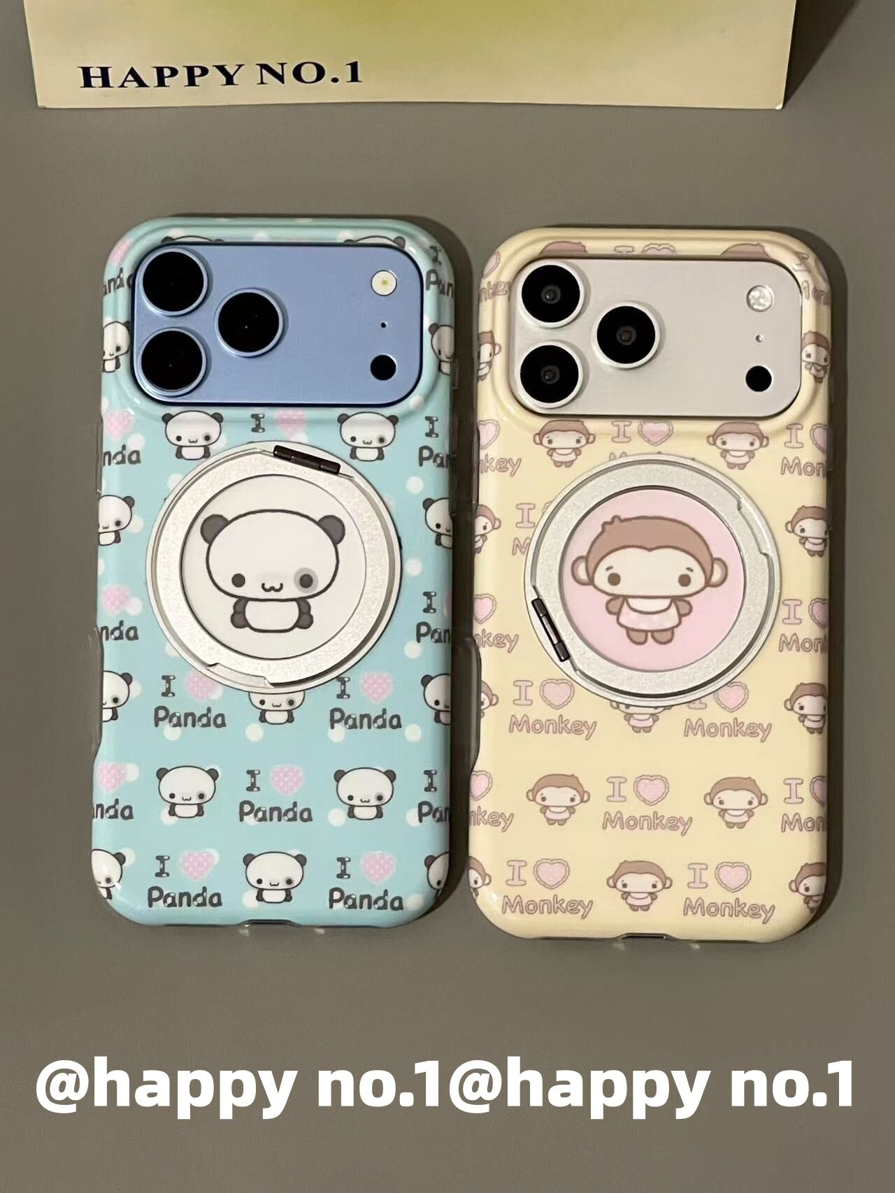 西多士古早卡通熊猫小猴子旋转支架适用苹果iPhone手机壳防摔双层16少女