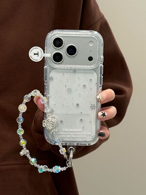 西多士ins鎏金雪花星星适用苹果17pro双层iphone16/15透明14高级手机壳