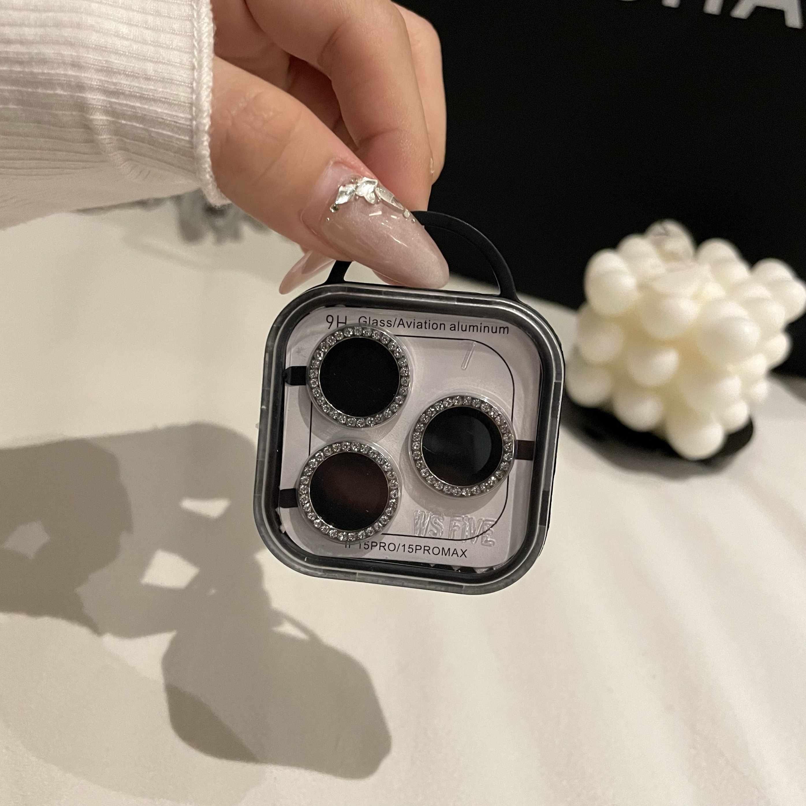 适用于苹果16/15ProMax镜头膜iPhone16摄像头圈14/13高清透明带钻17