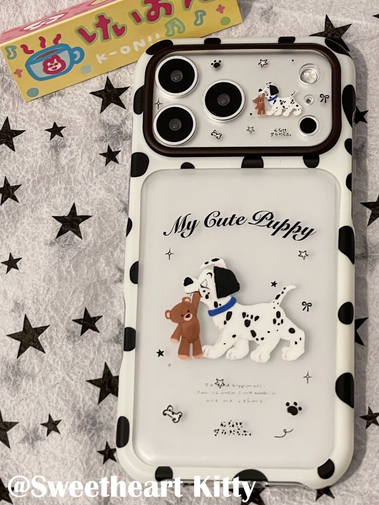 西多士ins可爱斑点狗狗泰迪熊适用iphone17promax苹果16手机壳15少女