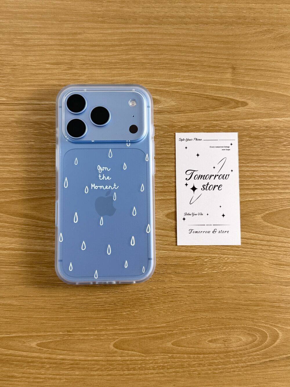 西多士ins透蓝色线条雨滴适用苹果18promax磨砂iphone17透明16手机壳15