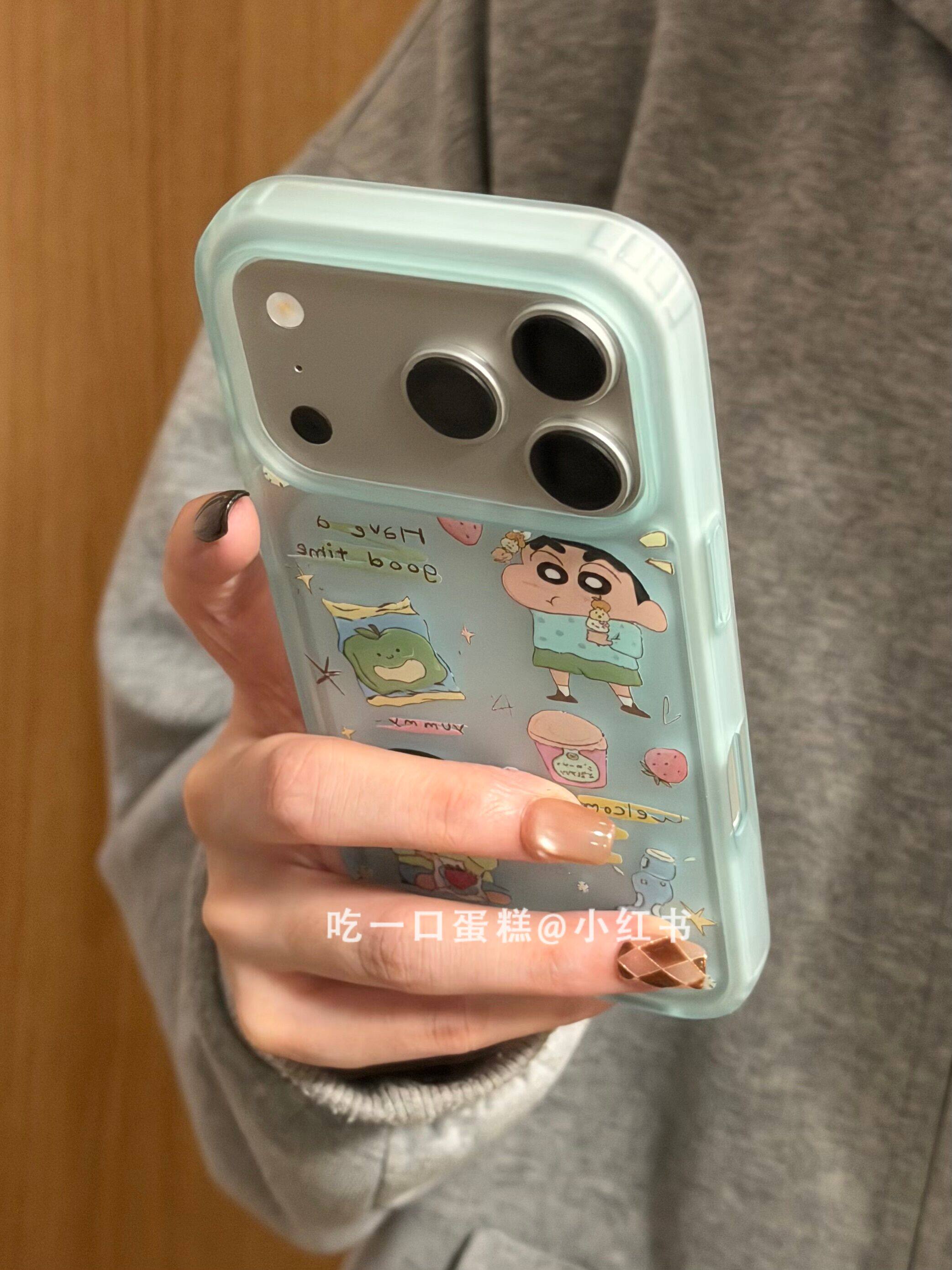 西多士透绿满屏蜡笔小新汽水苹果17promax手机壳iphone1615网红ins透明