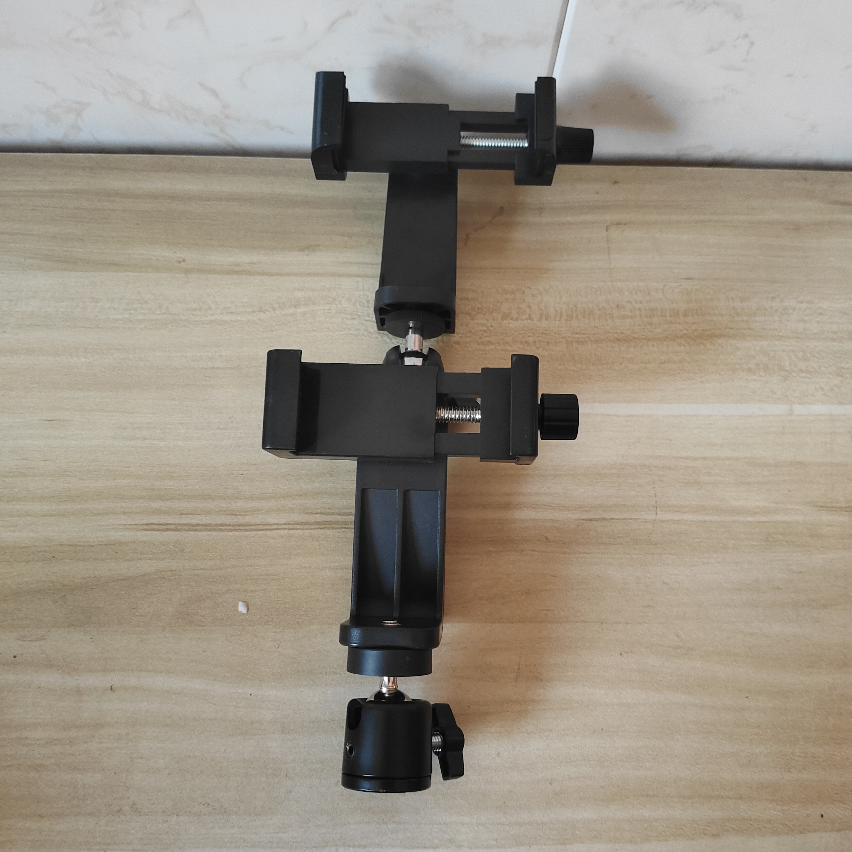 上下双机位手机架双手机直播支架汽车4S店车展直播双手机提词器