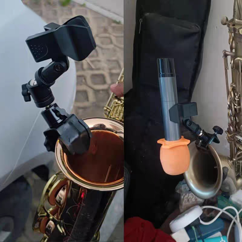 萨克斯夹喇叭口话筒夹子无线麦克风话筒架固定夹通用话筒支架配件图片