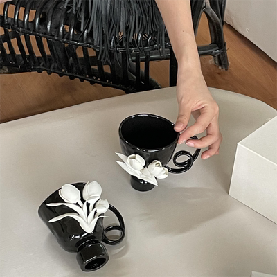 郁金香LIUXINYU手捏陶瓷手握杯
