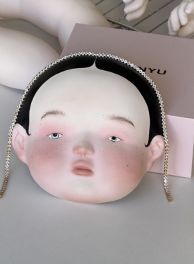 LIUXINYU｜景德镇手工陶瓷娃娃脸冰箱贴/装饰品｜釉上新彩