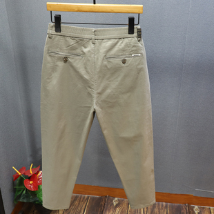 夏季薄款专柜高级纯棉凉感痞帅白色休闲裤男款九分裤小脚短腿裤子