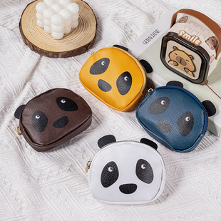 2025新款熊猫卡通可爱零钱收纳包硬币钥匙包大容量时尚潮流钱包