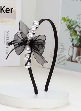 [白月光] 2026新年浪漫珍珠蝴蝶结发箍优雅气质女士设计感发饰F21