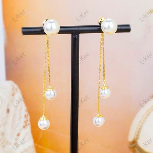 2025法式明星同款白色珍珠流苏