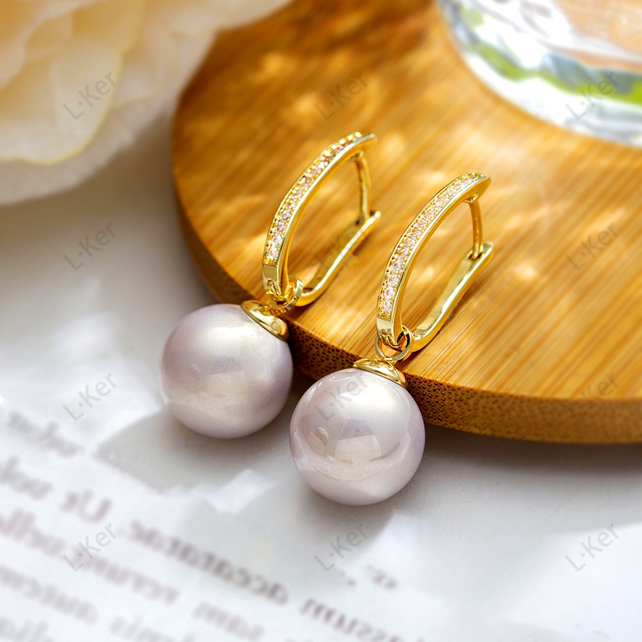 【珠光宝气】法式灵动水滴珠珠耳扣时尚设计感两戴百搭耳环1572