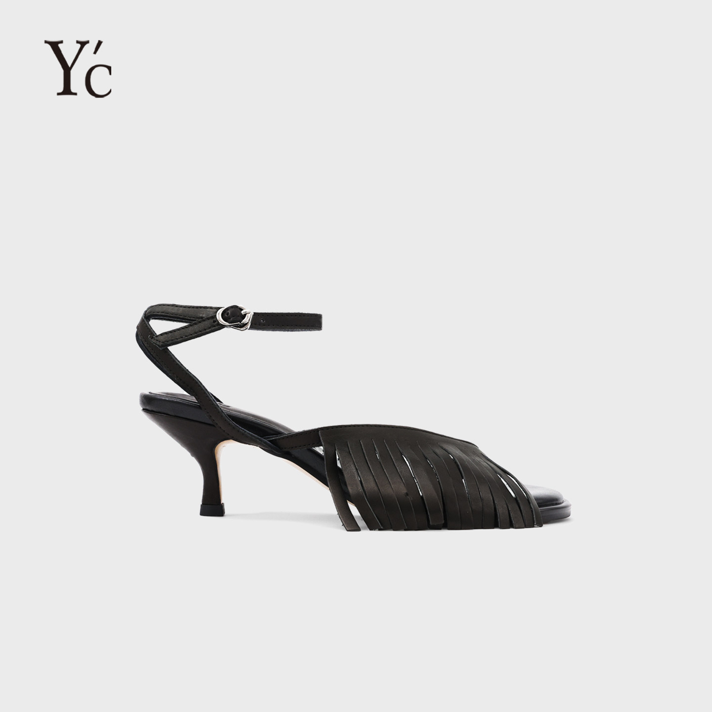 YC｜26夏小众设计感流苏一字带高跟凉鞋女外穿新款套趾细跟休闲鞋