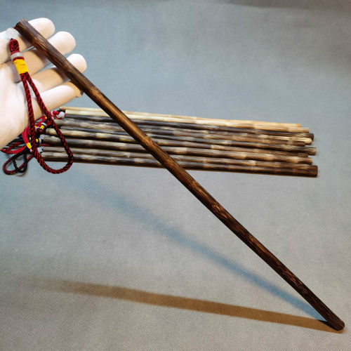 实心金丝竹教鞭文玩棒手把件教鞭