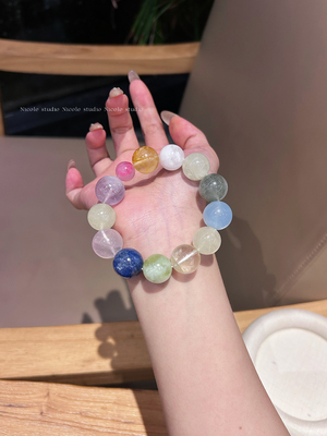 Nicole「莫奈花园」原创天然多宝水晶手链招财转运桃花手串礼物