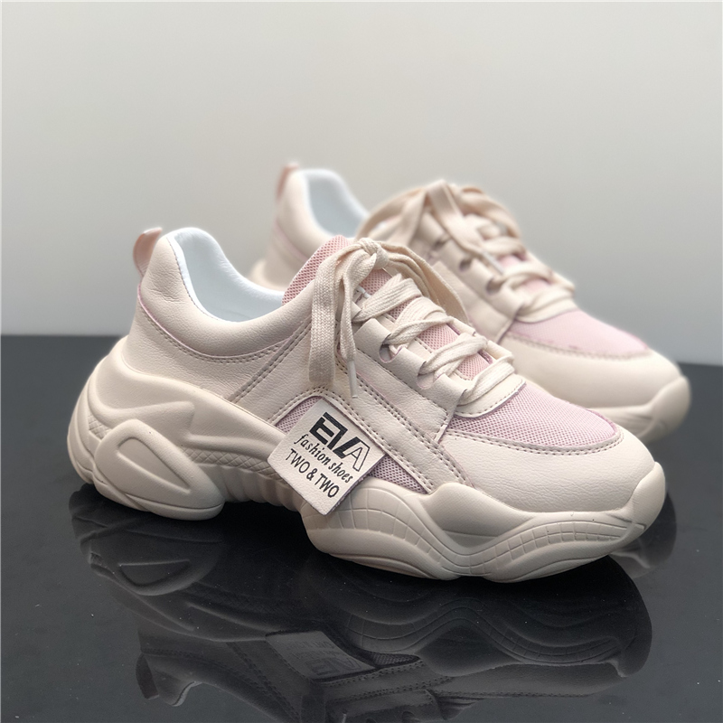 超洋气拉风~显脚小ad hepburn5cm真皮牛皮老爹鞋女百搭运动鞋