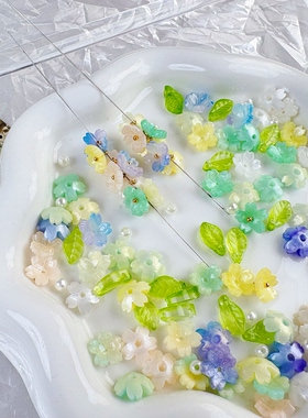 醋酸10mm细闪幻彩渐变樱花装饰手工DIY古风发饰发簪手链配件材料
