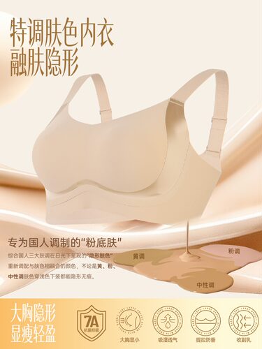 BRA11496盈润杯无痕无钢圈宽肩带收副乳显小显瘦防下垂女文胸胸罩