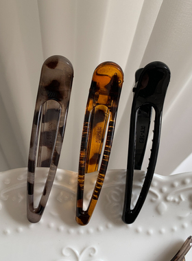 时尚复古豹纹一字夹发夹女士刘海夹发饰新款百搭高颜值前额刘海夹