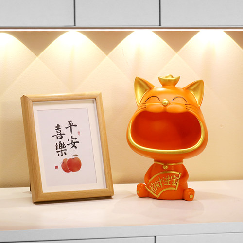 大嘴猫钥匙收纳摆件客厅家居装饰