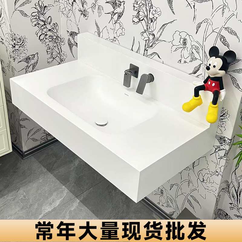 定制纯亚克力一体盆洗手盆洗脸盆杜邦可丽耐一体盆浴室柜组合卫浴