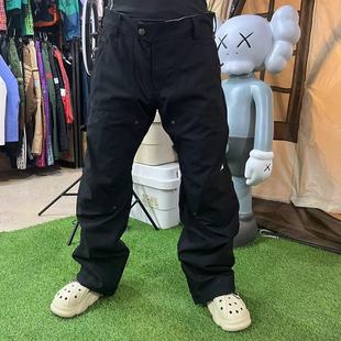 单双板滑雪裤防水耐磨防风显瘦男女同款直筒黑卡其色