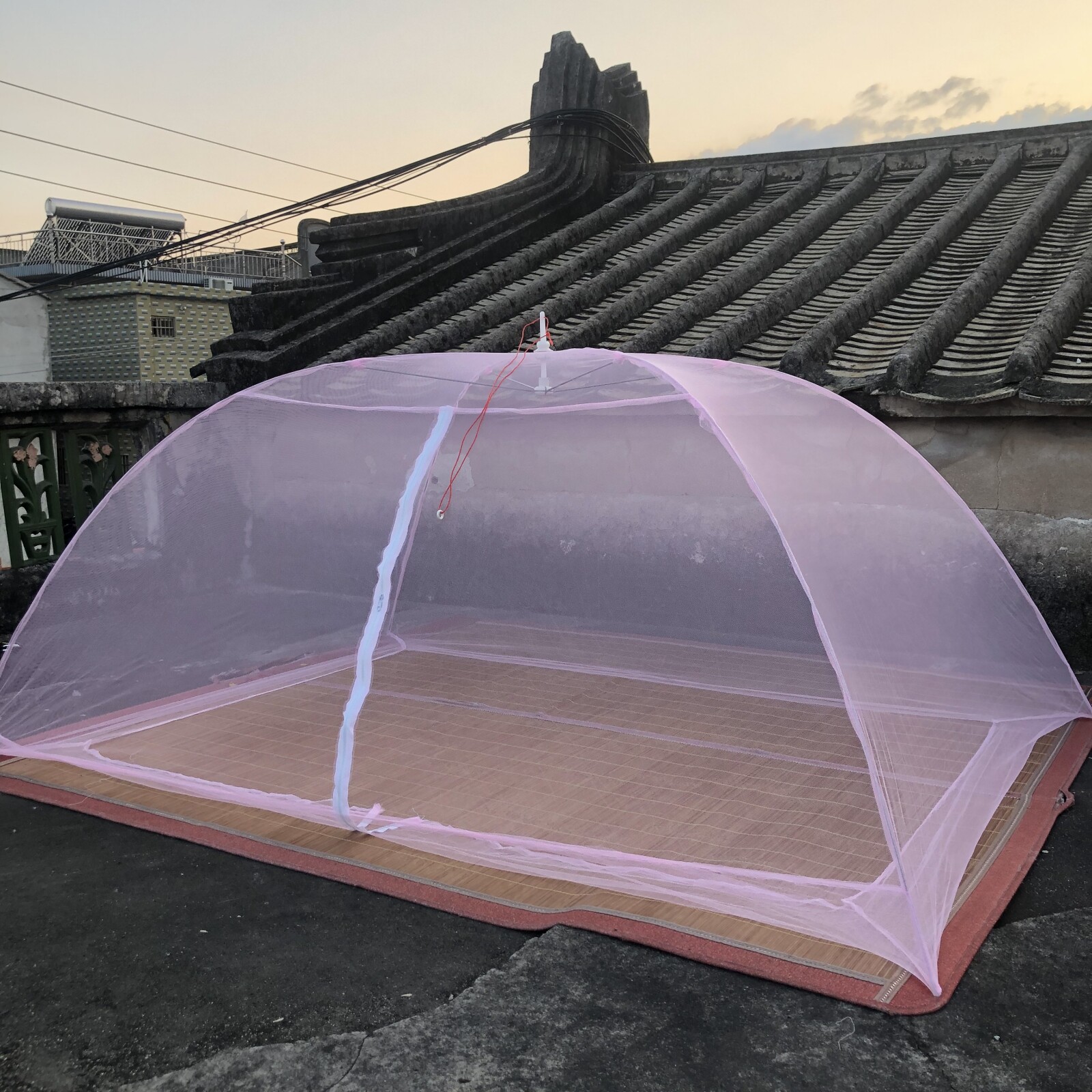 伞型成人蚊帐罩学生宿舍单开门拉链带支架工地免安装打地铺蒙古包