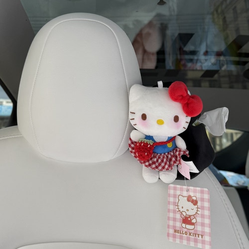 正版经典站姿kitty车载纸巾盒抽纸盒纸巾袋车内装饰摆件新车礼物