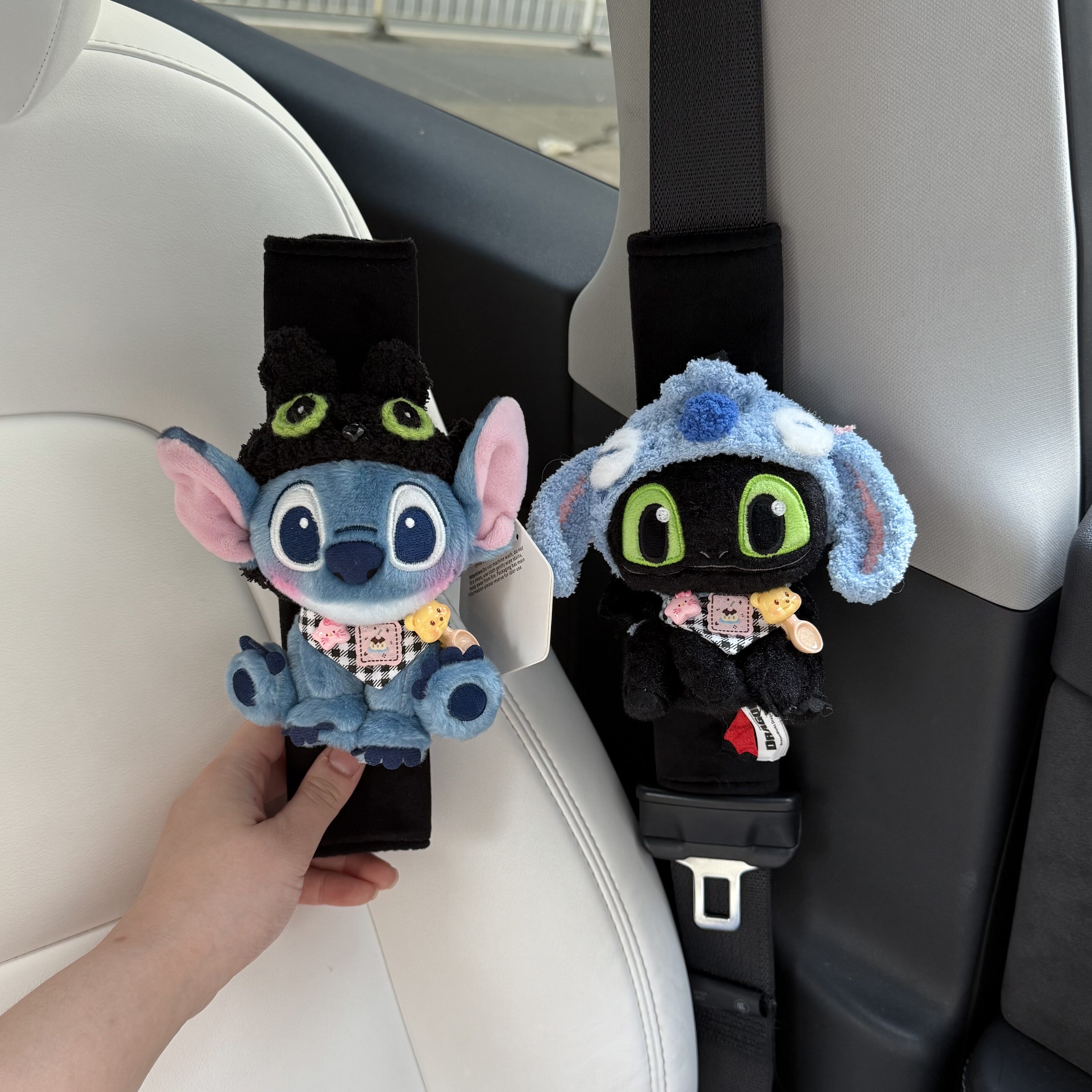 正版星际宝贝无牙仔史迪奇毛绒玩偶汽车安全带护肩套新车礼物可爱