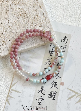 天然听风中式森系挽新清透爆款串珠简约寿山石手串手链清新小众